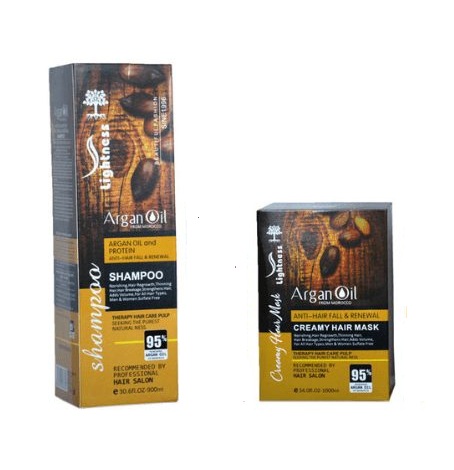 پک شامپو و ماسک مو لایتنس حاوی روغن آرگان (اسلواکی اورجینال )انقضا2028 lightnes shampoo and mask argan oil 1000ml
